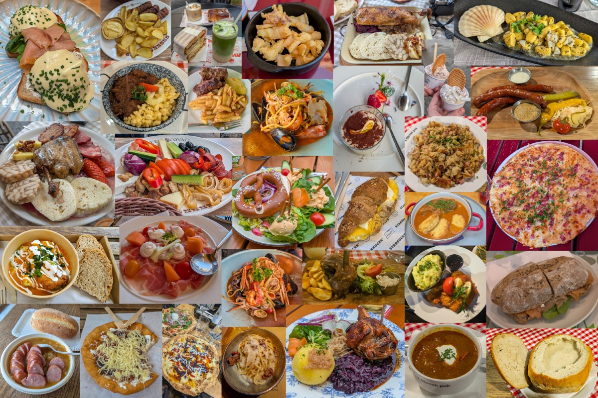 Various foods from across the trip.